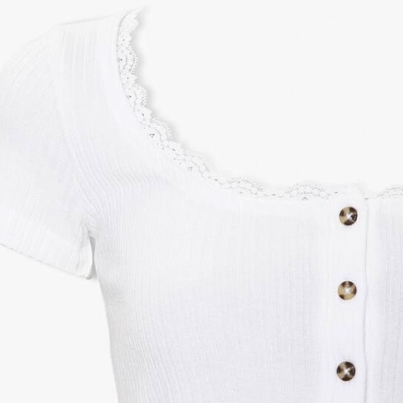 Forever 21 Ribbed Lace Trim Top - Picture 2 of 4